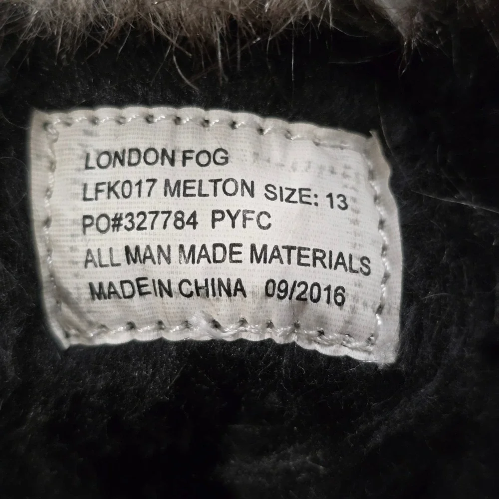 London Fog Kids Insulated Waterproof Winter‎ Snow Boots Faux Fur Lined Sz 13 EUC